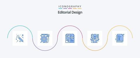 redactioneel ontwerp blauw 5 icoon pak inclusief document. document. redactie. creatief. kunst vector