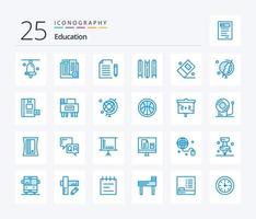 onderwijs 25 blauw kleur icoon pak inclusief . onderwijs. school. document. het dossier vector