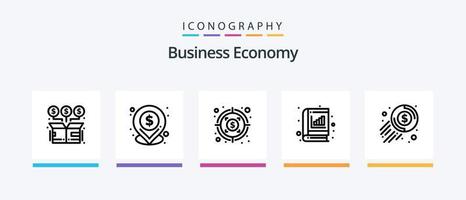 economie lijn 5 icoon pak inclusief werkloosheid. bevolking. dollar. werkloos. economie. creatief pictogrammen ontwerp vector