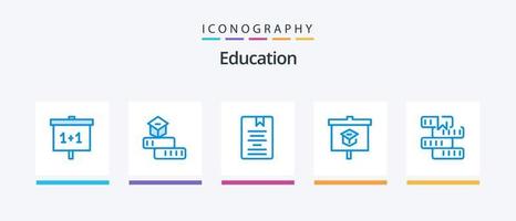 onderwijs blauw 5 icoon pak inclusief presentatie. grafiek. school. aan het leren. onderwijs. creatief pictogrammen ontwerp vector