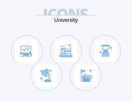Universiteit blauw icoon pak 5 icoon ontwerp. uur. wiskunde. wiskunde. telraam vector