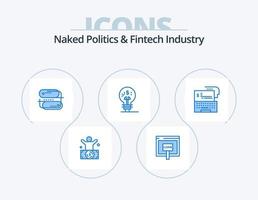 naakt politiek en FinTech industrie blauw icoon pak 5 icoon ontwerp. idee. financiën. geld. FinTech innovatie. netwerk vector