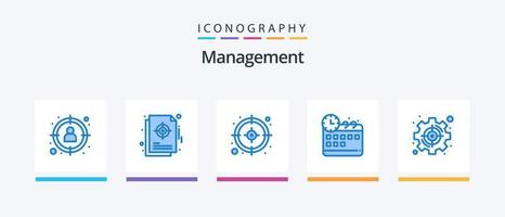 beheer blauw 5 icoon pak inclusief beheer. tijd. strategisch. beheer. doelwit. creatief pictogrammen ontwerp vector
