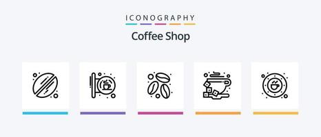 koffie winkel lijn 5 icoon pak inclusief beker. bestellen. cafe. menu. koffie. creatief pictogrammen ontwerp vector