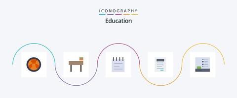 onderwijs vlak 5 icoon pak inclusief onderwijs. onderwijs. studie. boek vector