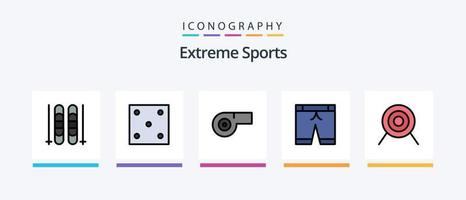 sport lijn gevulde 5 icoon pak inclusief . wedstrijd. lucht. bal. racebaan. creatief pictogrammen ontwerp vector