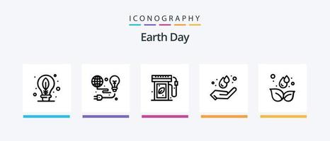 aarde dag lijn 5 icoon pak inclusief ecologie. kenteken. ecologie. wereld. aarde. creatief pictogrammen ontwerp vector
