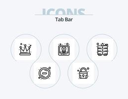 tab bar lijn icoon pak 5 icoon ontwerp. . minus. schroef fixer. verwijderen. boodschappen doen vector