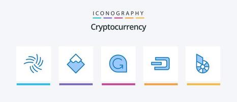 cryptogeld blauw 5 icoon pak inclusief bitshares. cryptovaluta. munteenheid. munt. crypto munteenheid. creatief pictogrammen ontwerp vector