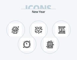 nieuw jaar lijn icoon pak 5 icoon ontwerp. . foto. zoet. camera. voedsel vector