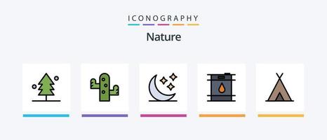 natuur lijn gevulde 5 icoon pak inclusief . bubbels. tuin. lucht. opstaan. creatief pictogrammen ontwerp vector