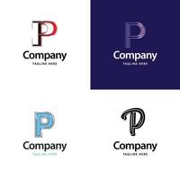 brief p groot logo pak ontwerp creatief modern logos ontwerp voor uw bedrijf vector