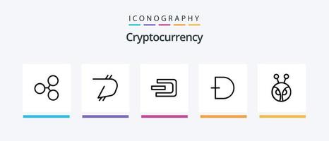 cryptogeld lijn 5 icoon pak inclusief munt. crypto munteenheid. munteenheid. cryptovaluta. z contant geld. creatief pictogrammen ontwerp vector