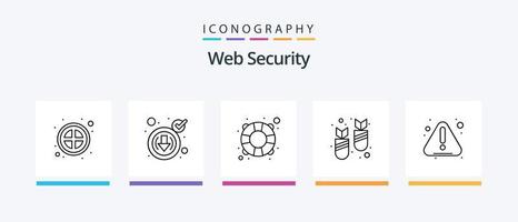 web veiligheid lijn 5 icoon pak inclusief document. veiligheid. controleren. scherm. bescherming. creatief pictogrammen ontwerp vector