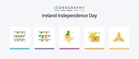 Ierland onafhankelijkheid dag vlak 5 icoon pak inclusief . mus. bloem. keltisch. creatief pictogrammen ontwerp vector
