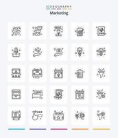 creatief afzet 25 schets icoon pak zo net zo marketing. doelwit. klant tevredenheid. doelstelling. klembord vector