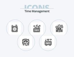 tijd beheer lijn icoon pak 5 icoon ontwerp. winter. koud. ontvangst. kalender. tijd vector