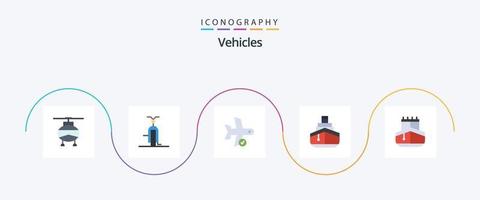 voertuigen vlak 5 icoon pak inclusief vervoer. gevuld. voertuigen. cruise. vervoer vector