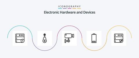 apparaten lijn 5 icoon pak inclusief laag. elektriciteit. camera. elektrisch. muur vector