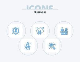bedrijf blauw icoon pak 5 icoon ontwerp. overleg plegen. trap. verzekering. gegevens wolk. wolk berekenen vector