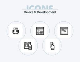 apparaat en ontwikkeling lijn icoon pak 5 icoon ontwerp. smp Speel. media. computer . muziek. plakband vector