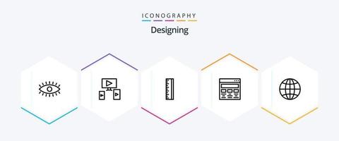 ontwerpen 25 lijn icoon pak inclusief internetten. wereld. ontwerp. web. grafisch ontwerp vector