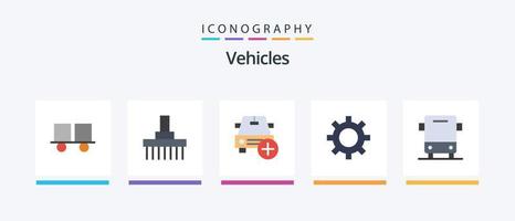 voertuigen vlak 5 icoon pak inclusief voertuig configuratie. instelling. landelijk. voertuigen. meer. creatief pictogrammen ontwerp vector