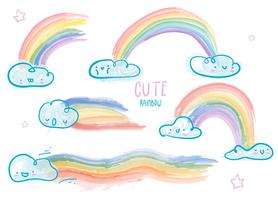 Leuke Cloud Rainbow Vector Illustratie