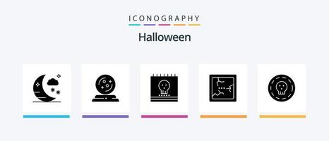 halloween glyph 5 icoon pak inclusief halloween. munt. geest. spiegel. gebroken. creatief pictogrammen ontwerp vector