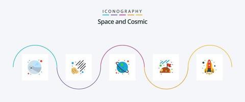 ruimte vlak 5 icoon pak inclusief . ruimte. ster. raket. ruimte vector