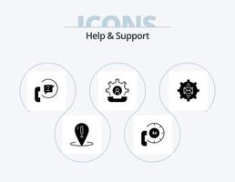 helpen en ondersteuning glyph icoon pak 5 icoon ontwerp. helpen. communicatie. contact. steun. helpen vector