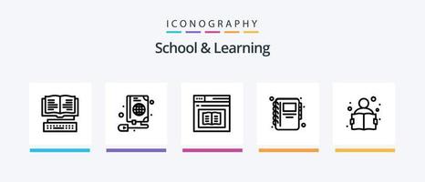 school- en aan het leren lijn 5 icoon pak inclusief . lezing. voedsel. kennis. school. creatief pictogrammen ontwerp vector