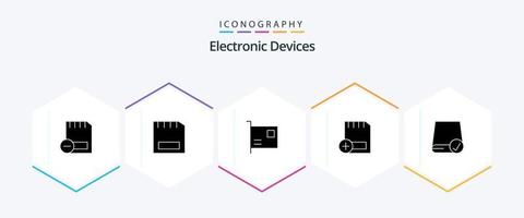 apparaten 25 glyph icoon pak inclusief apparaten. computers. apparaatje. hardware. computers vector