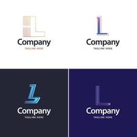 brief l groot logo pak ontwerp creatief modern logos ontwerp voor uw bedrijf vector