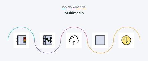 multimedia lijn gevulde vlak 5 icoon pak inclusief Golf. geluid. server. hou op. multimedia vector