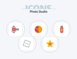 foto studio vlak icoon pak 5 icoon ontwerp. . . haspel. gegevens. USB vector