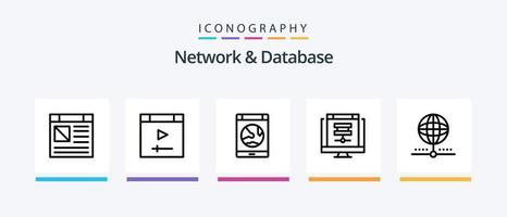 netwerk en databank lijn 5 icoon pak inclusief netwerk. wolk. website. netwerk. document. creatief pictogrammen ontwerp vector