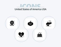 Verenigde Staten van Amerika glyph icoon pak 5 icoon ontwerp. houwitser. groot pistool. vakantie. Verenigde Staten van Amerika. pompoen vector