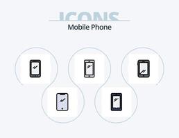 mobiel telefoon lijn gevulde icoon pak 5 icoon ontwerp. . vector