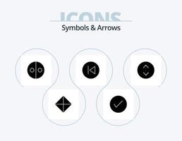 symbolen en pijlen glyph icoon pak 5 icoon ontwerp. muziek. pijlen. Kruis aan. pijl links. symbolen vector