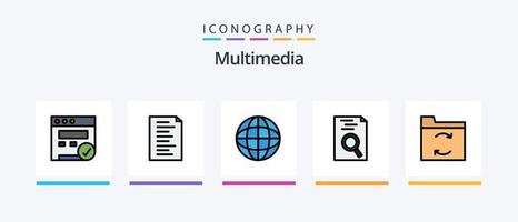 multimedia lijn gevulde 5 icoon pak inclusief . Te doen. schakelaar. controle. creatief pictogrammen ontwerp vector