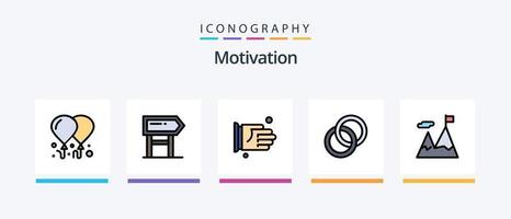 motivatie lijn gevulde 5 icoon pak inclusief aan het leren. coach. stopwatch. telescoop. domein. creatief pictogrammen ontwerp vector