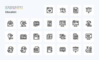 25 onderwijs lijn icoon pak vector