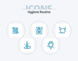 hygiëne routine- blauw icoon pak 5 icoon ontwerp. . drogen. kunstmatig. kleren. verstuiven vector
