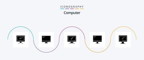 computer glyph 5 icoon pak inclusief . vector