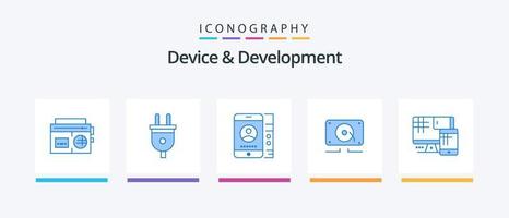 apparaat en ontwikkeling blauw 5 icoon pak inclusief monitor. luid. lmobiel. spreker. muziek. creatief pictogrammen ontwerp vector