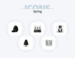 voorjaar glyph icoon pak 5 icoon ontwerp. bloemen. fabriek. ei. biologisch. bloem vector