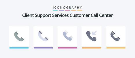 telefoontje vlak 5 icoon pak inclusief telefoon. telefoongesprek. contact. inkomend. antwoorden. creatief pictogrammen ontwerp vector