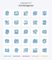 creatief tijd beheer 25 blauw icoon pak zo net zo muur horloge. tijd. Scherm. klok. toenemen vector