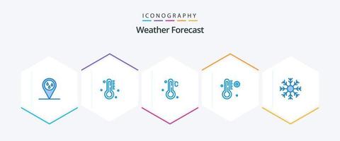 weer 25 blauw icoon pak inclusief . . thermometer. winter. sneeuw vector